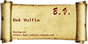 Bek Vulfia névjegykártya